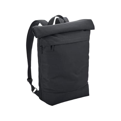 Image of BagBase Simplicity Roll-Top Backpack – Graphite Grey, Water-Repellent Recycled Polyester Laptop Backpack with 15.6" Padded Compartment, Magnetic Closure, Multiple Pockets, Made for Personalisation