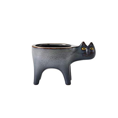 Image of courti Cat Planter,Ceramic Animal Planter Pots, Cute Cat Cactus Flowerpot, Cartoon Animal Ceramic Bonsai Holder Planter Plant Container
