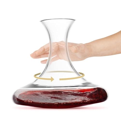Image of Final Touch Revolve Spinning Wine Decanter – Handcrafted Lead-Free Crystal – Revolving Motion Enhances Aeration & Aromas – Elegant Design for Red Wine – 750 ml (25 oz) Capacity