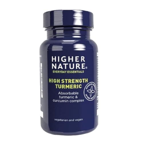 Image of Higher Nature - Turmeric Capsules High Strength - Powerful Support - Tumeric Curcumin Supplement - Vegan - 60 Capsules