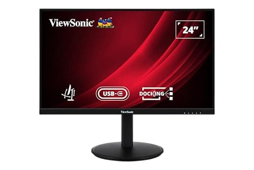 Image of ViewSonic VG2409U-2 24 inch Full HD Monitor with USB-C Hub, IPS, 100hz, HDR10, Ergonomic Monitor for Working, Gaming, Height and Angle Adjustable, Flicker Free, Built-in Speaker