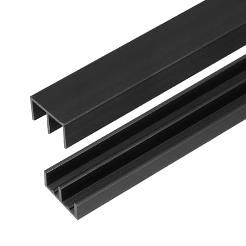Image of sourcing map 2Set Plastic Sliding Door Track, 1.64Ft Sliding Glass Cabinet Window Track Hardware Set for 1/4" Thick Panels, for Small Bypassing Closet Door, Black