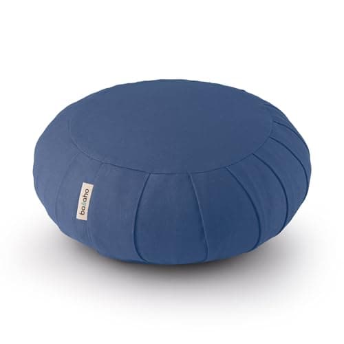 Image of basaho CLASSIC Zafu Meditation Cushion | Organic Cotton | Buckwheat Hulls | Removable Washable Cover (Dusty Blue)