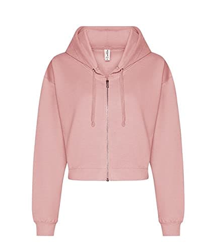 Image of AWDis Just Hoods Women's Fashion Cropped Zoodie - Dusty Pink - Large