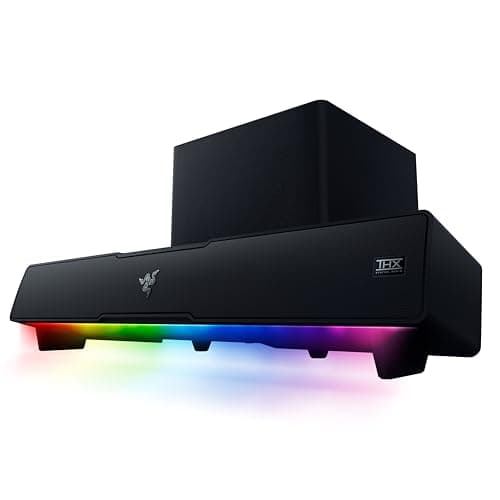 Image of Razer Leviathan V2 - PC Gaming Soundbar with Subwoofer (Multi-driver PC Soundbar and Subwoofer, THX Spatial Audio, Bluetooth 5.2, RGB Chroma, Compact Form Factor) Black