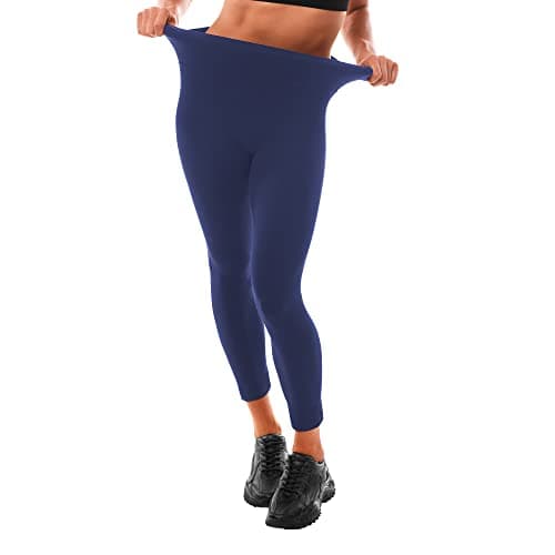 Image of Leafigure Leggings for Women High Waist, Navy Blue Leggings for Running Workout L-XL