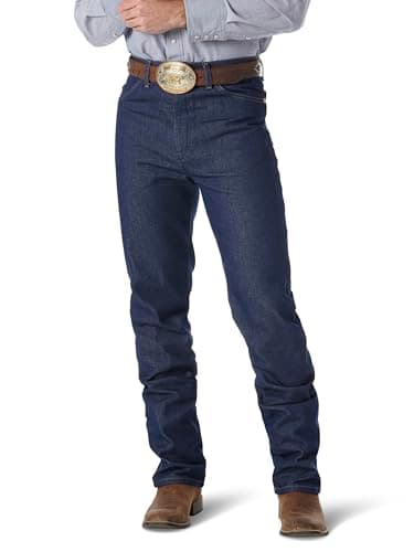 Image of Wrangler Men's Cowboy Cut Slim Fit Jean Jeans, Rigid Indigo, 38W / 34L