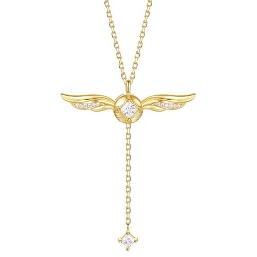 Image of Harry Potter x FANCIME Collaboration - Golden Snitch Necklace - Pull Out Design, Sterling Silver Pendant Necklace Jewellery Gift for Women Girls