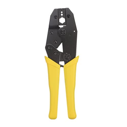 Image of sourcing map Ratchet Crimper Plier Tool for Crimping RG8 RG11 RG174 RG179 RG213 .100" .128" .429" RF Coax/Communications Connectors, Yellow