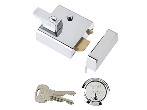 Image of Yale P-2-CH-CH-40 - Double Locking Nightlatch - 40mm - Chrome Finish - High Security can be locked from inside with key