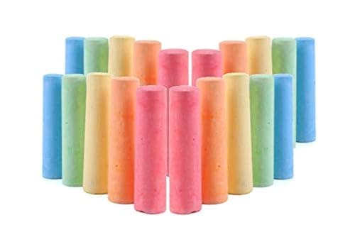 Image of ZYBUX - 12 Giant Coloured Chalks Chunky Pavement Washable Fun For Children 6 Colours - Garden School Drawing Games - Artists Imagination - Toddler - Chalkbard - Pavement