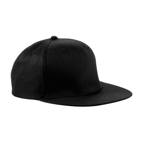 Image of Beechfield Unisex B610.BLK 5-Panel Snapback Rapper Cap - Black, One Size