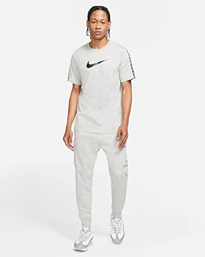 Image of Nike DM4685 M NSW REPEAT SS TEE T-shirt mens dk grey heather/black S