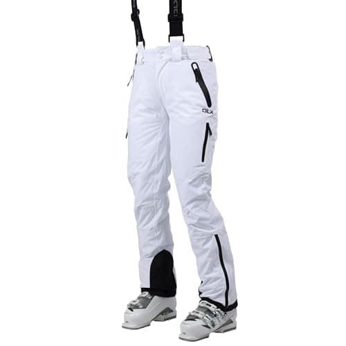 Image of Trespass DLX Womens Ski Trousers Water Repellent Down Touch Salopettes Marisol II White