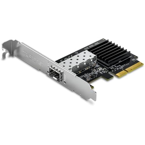 Image of TRENDnet 10 Gigabit PCIe SFP+ Network Adapter, Convert A PCIe Slot Into A 10G SFP+ Slot, Supports 802.1Q, Standard & Low-Profile Brackets Included, Compatible With Windows & Linux, Black, TEG-10GECSFP