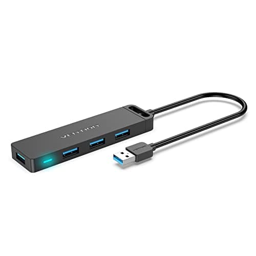 Image of VENTION USB Hub 3.0, 4 Port Ultra Slim USB Splitter with 5Gbps Data Transfer, Multiport Adapter for PS5/PS4/Laptop/MacBook/PC/Flash Drives/Surface