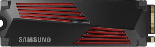 Image of Samsung 990 PRO Heatsink NVMe M.2 SSD with heat sink, 1 TB, PCIe 4.0, 7,450 MB/s read, 6,900 MB/s write, Internal SSD with RGB for PC/console gaming and video editing, MZ-V9P1T0CW