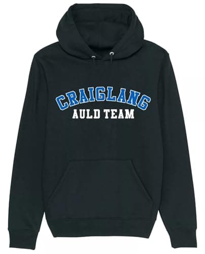 Image of Corporate Togs Craiglang Auld Team Still Game Fun Printed Hoodie– Unique Gift Idea, Comfy Pullover Hoodie, 80% Cotton 20% Polyester, Ribbed Cuffs & Hem | For Men and Women Black