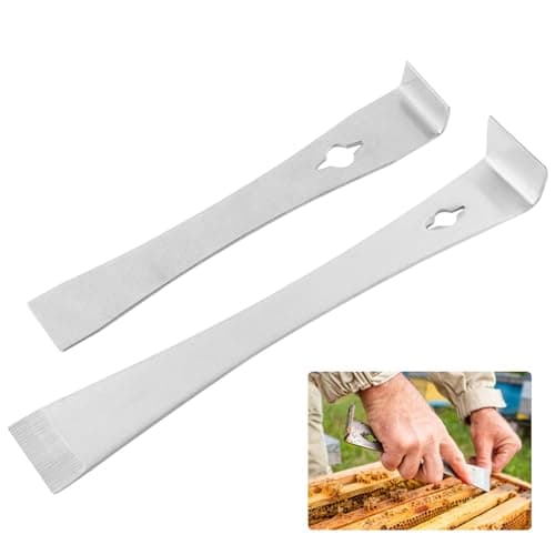 Image of 2PCS Pry Bar Scraper Set, 7-1/4" & 9-1/4" Stainless Steel Flat Pry Bar with Built in Nail Puller Compact Multi-Purpose Trim Puller Tool for Remodel Pulling Lifting & Repair Tools