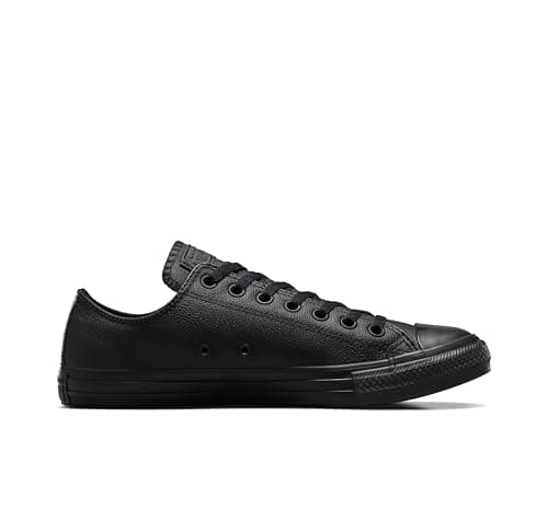 Image of Converse All Star Leather Ox Trainers Men Black - 4 (3.5) - Low Top Trainers Shoes