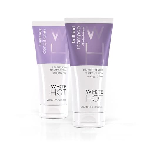 Image of White Hot Brighten Duo: Brilliant Shampoo & Luminous Conditioner 200ml, lights up white & grey hair, banishes brassy tones, purple shampoo