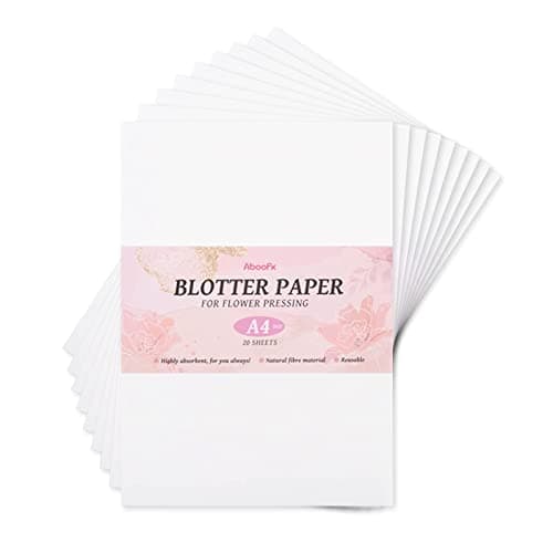 Image of Aboofx 20 Sheets Blotting Paper for Flower Press, Large A4 Highly Absorbent and Reusable Blotter Paper for Flower Press Herbarium Paper Craft 8.26 x 11.8 inch Blotter Papers Sheets