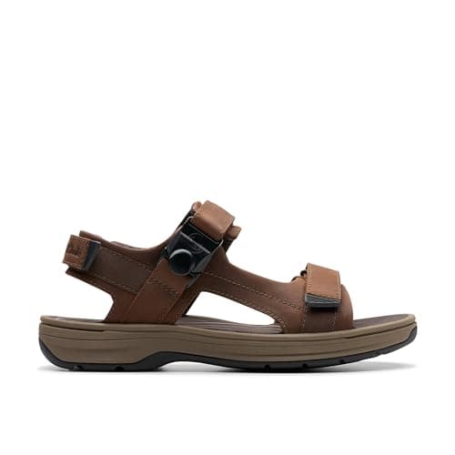 Image of Clarks Men's Saltway Trail Sandal, Dark Brown Lea, 9 UK