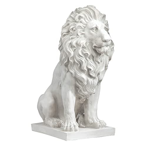 Image of Design Toscano Lion of Florence Sentinel Animal Statue, 71 cm, Polyresin, Antique Stone
