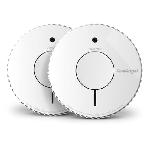 Image of FireAngel Optical Smoke Alarm 2-Pack - FA6620 10-Year Battery Smoke Alarms for Home with Test/Silence Button - Replacement for FireAngel ST-622/ST-620 - Early Smoke Detector Fire Alarm - White