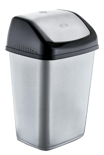Image of Best House Swing Bin 10 Litres For Home Garden Kitchen Office and Bathroom Rubbish Recycle Plastic Waste Bin, Trash Can Dustbin with Swing Lid (Pack of 1, Grey)