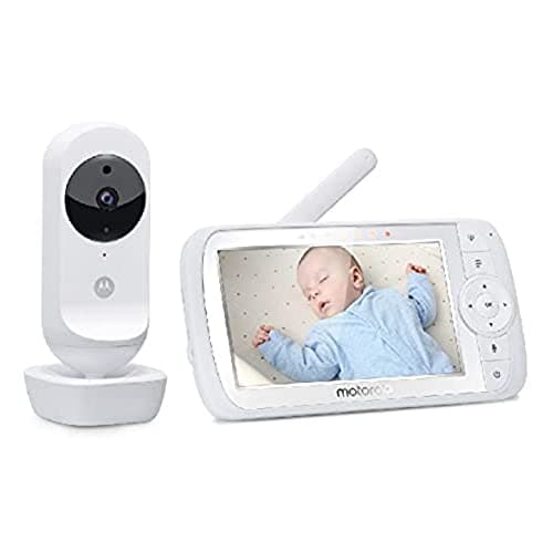 Image of Motorola Nursery Ease 35 - Baby Monitor with Camera - 5.0 Inch Video Baby Monitor Display - Night Vision, Bidirectional Communication, Lullabies, Zoom, Room Temperature Monitoring - White