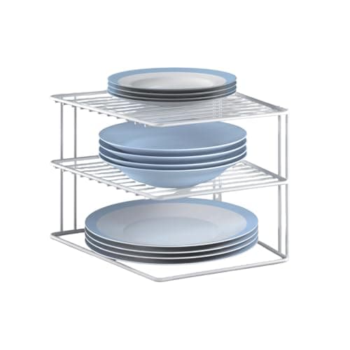 Image of Metaltex 364202095 Silos corner cupboard insert, 2 levels, 25 x 25 x 19 cm, white