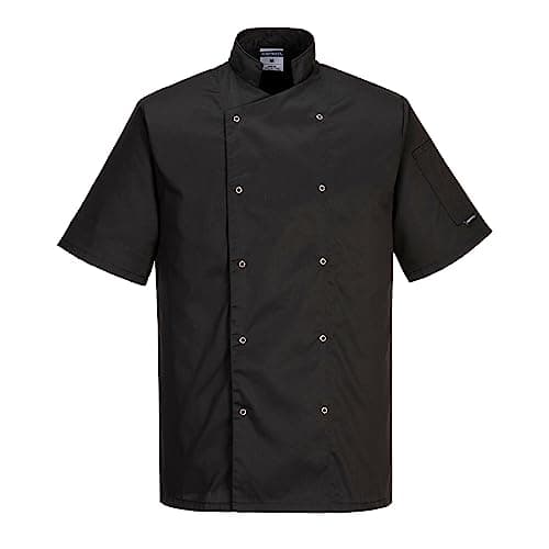 Image of Portwest - Cumbria Chefs Kitchen Workwear Jacket Black 4XL