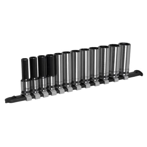 Image of Sealey Premier Black 12pc 3/8" Sq Drive Deep Socket Set - AK7993