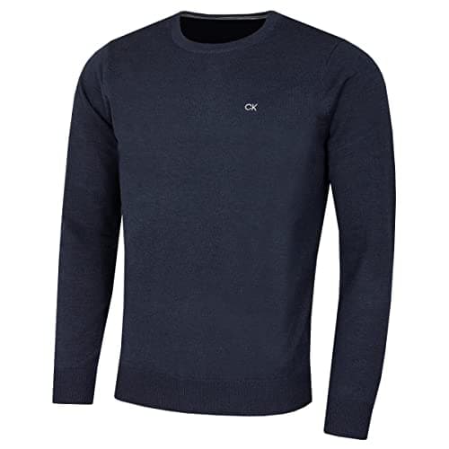 Image of Calvin Klein Mens Crew Neck Sweater - Navy Marl - M