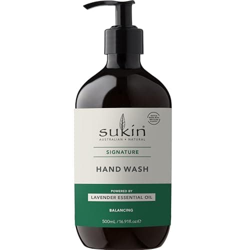 Image of Sukin Signature Cleansing Hand Wash 500ml - gently removes dirt, moisturises & hydrates the skin - with Rosehip and Avocado Oils; cruelty free & vegan friendly.