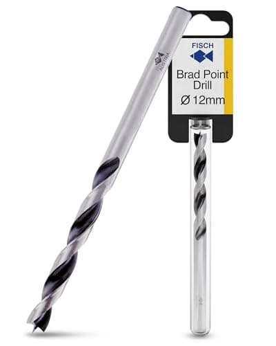 Image of Fisch Brad Point Drill Bits (12mm x 151mm) - Premium Drill Bits for Soft, Hard, Veneered and Laminated Wood, MDF and Acrylic Glass - Beveled Edge for Fast, Easy Cutting - FSF-004127 - Made in Austria