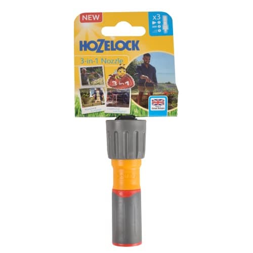 Image of HOZELOCK - Watering Nozzle 3-in-1, Ergonomic Soft Grip Handle, Non-slip, 3 Jets, 1 New Shower Jet for Gentle Watering [100-100-224], Yellow