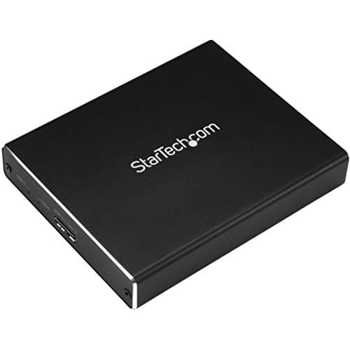 Image of StarTech.com Dual-Slot Hard Drive Enclosure for M.2 SATA SSDs - USB 3.1 (10Gbps) - Aluminum - M.2 to SATA - Raid Drive Enclosure (SM22BU31C3R)