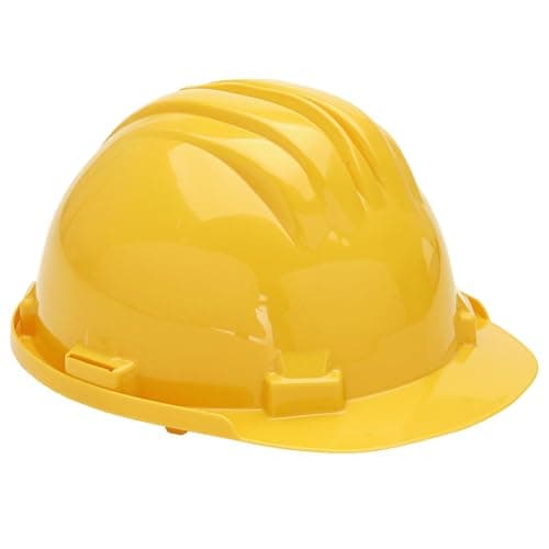 Image of Vented Safety Helmet Lightweight 8 Point Harness Construction Work Hard Hat with Slip Ratchet (Yellow)