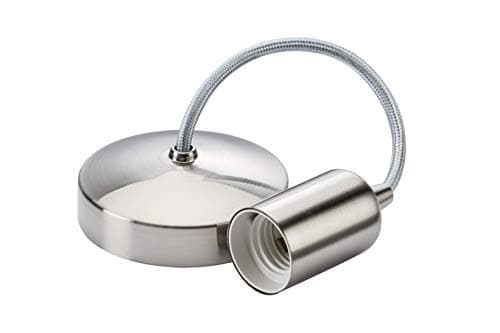 Image of Knightsbridge 6 Inch E27, Contemporary Pendant Set in Brushed Chrome