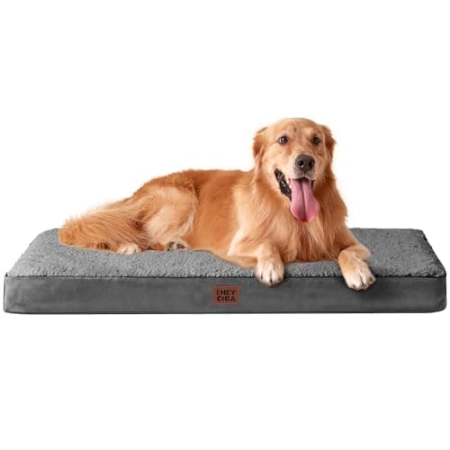 Image of EHEYCIGA Orthopedic Dog Beds Large Mattress with Removable Washable Cover for Crate, Grey, 91x68x9cm