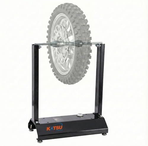 Image of KATSU Tools Motorcycle Wheel Balancer, Adjustable Centering Cones, Portable Motorbike Bicycle Rim Tire Maintenance Balancing Stand, Model 451333