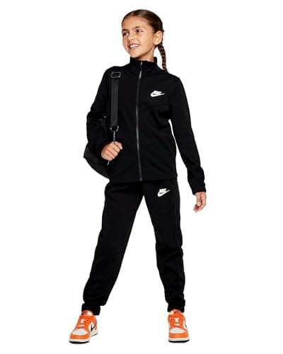 Image of NIKE FD3067-010 K NSW TRACKSUIT POLY FZ HBR Tracksuit Unisex Black/Black/White Size M
