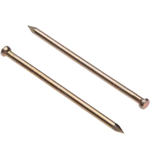 Image of Panel Pins 40mm Finishing Nails Veneer Pin (Pack of 250) Yellow Zinc Plated Nail Galvanized Heavy Duty for DIY and Crafts Home Decor Woodwork Furniture Construction (40mm x 1.8mm)