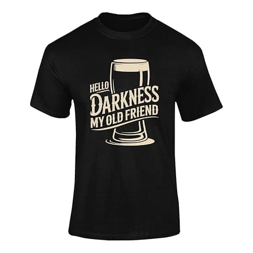 Image of Hello Darkness My Old Friend Adult T-Shirt Funny Friends Quote Graphic Tee Black L Style 2
