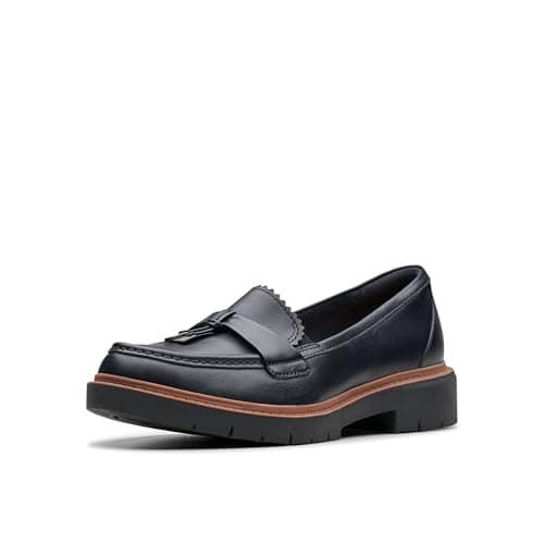 Image of Clarks Women's Westlynn Bella Loafer, Navy Leather, 5.5 UK