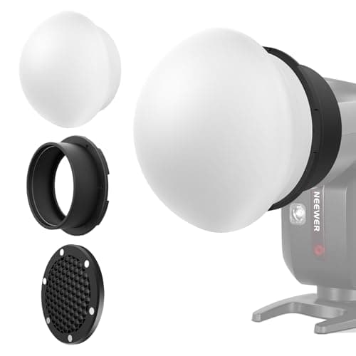 Image of NEEWER Flash Silicone Diffuser with Honeycomb Grid & Magnetic Adapter Ring, Flash Light Modifier Shaper Softbox Compatible with Godox V1/V1 PRO NEEWER Z1 Z2 Round Head Camera Speedlight, CRS12