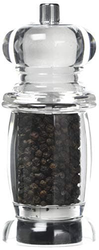 Image of T&G Classic Bellied Clear Acrylic 2-in-1 Combi Pepper Mill and Salt Shaker, 14 cm Transparent 12648