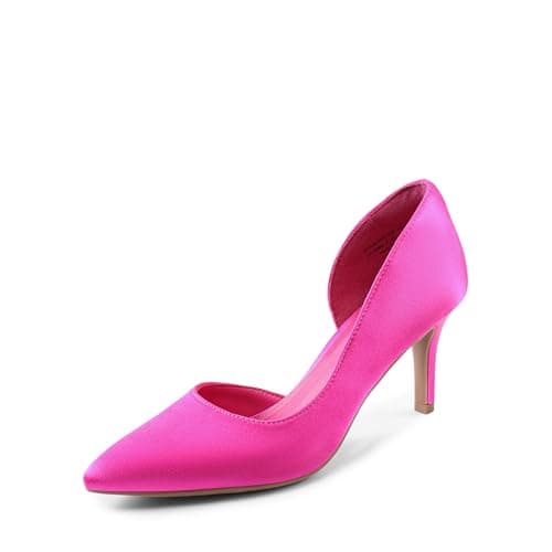 Image of DREAM PAIRS Women's Pumps - Classic Comfort,Size 6.5,Hot Pink-Satin,SDPU2416W